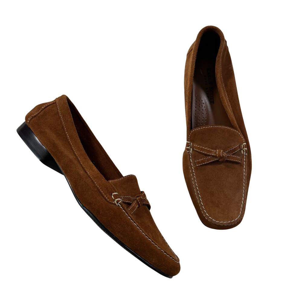 Karen Scott Brown Genuine Leather Upper Loafers Sz 6 Comfort Work Office